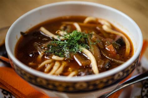 Lagman soup with meat stock image. Image of closeup, diet - 90909549