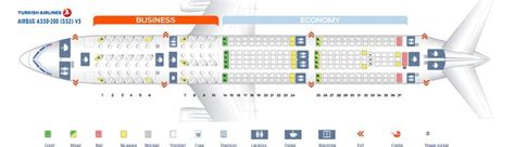 Seat Map and Seating Chart Turkish Airlines Airbus A330 200 V3 | Airbus, Seating charts, Seating ...