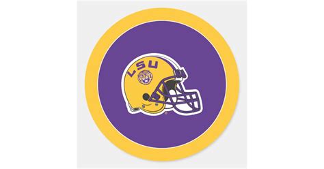 LSU Football Helmet Classic Round Sticker | Zazzle