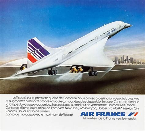 French Magazine Ad for the Air France Concorde (1979) Fast and high ...