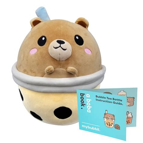 Buy Boba Bear Plushie Bundle with Stickers- Bubble Milk Tea Asian ...