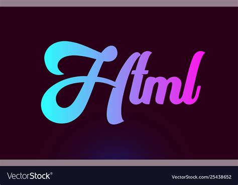 Html pink word text logo icon design Royalty Free Vector