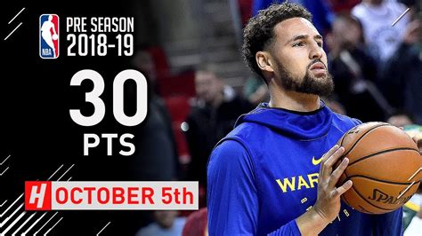 Klay Thompson Full Highlights Warriors vs Kings 2018.10.05 - 30 Points in 3 Qtrs! - YouTube