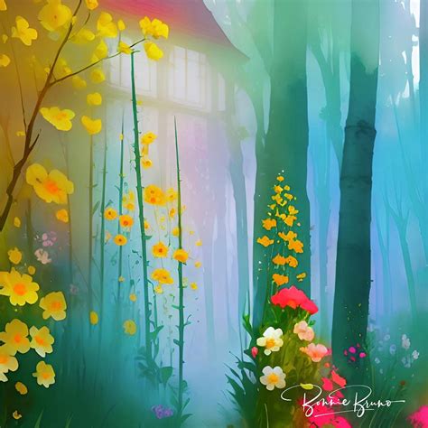 Foggy Forest art and home decor Digital Art by Bonnie Bruno - Fine Art ...