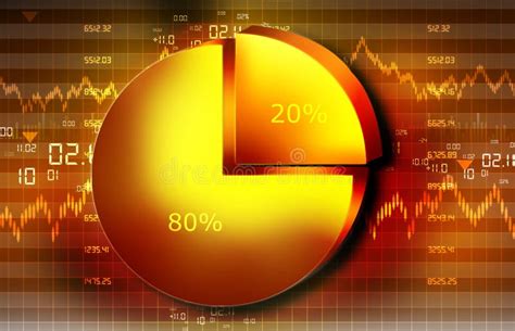 The Stock Market Graph with Pie Chart Stock Illustration - Illustration ...