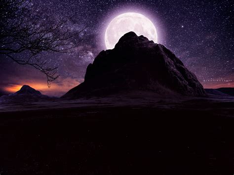 Majestic Night: Purple Starry Sky HD Wallpaper by Nikos Patsais