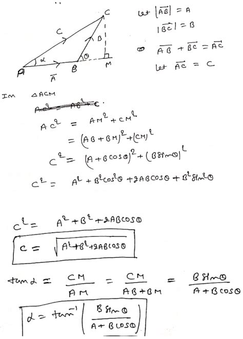 Derivation of triangle law of vector addition and parallelogram law of vector addition