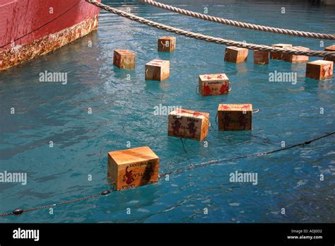 Boxes of tea floating in harbor during a Boston Tea Party reenactment ...