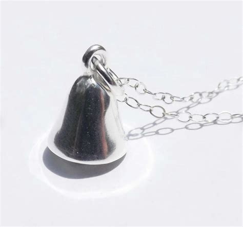 Silver Bell Necklace Bell Necklace Birthday Gift Wedding - Etsy