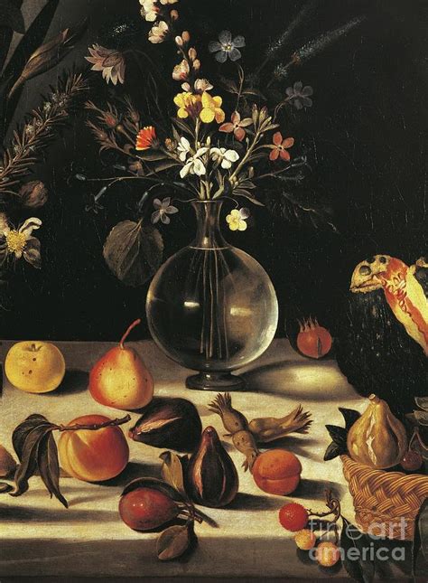 Still Life With Flowers And Fruit By Caravaggio Painting by Caravaggio