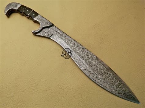 New Damascus Bowie Knife Custom Handmade Damascus Steel Hunting