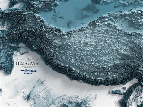 Topography of Tibet Himalayas and Northern India : MapPorn