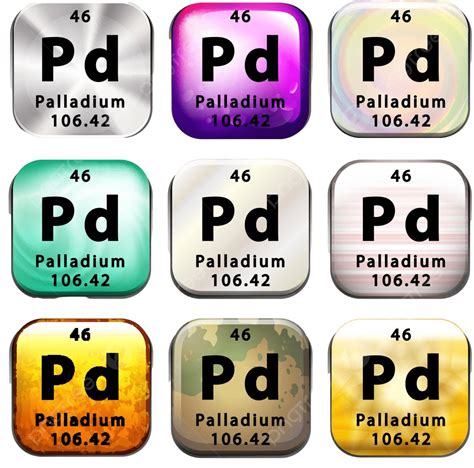 The Chemical Element Palladium Electron Button Arrangement Vector ...