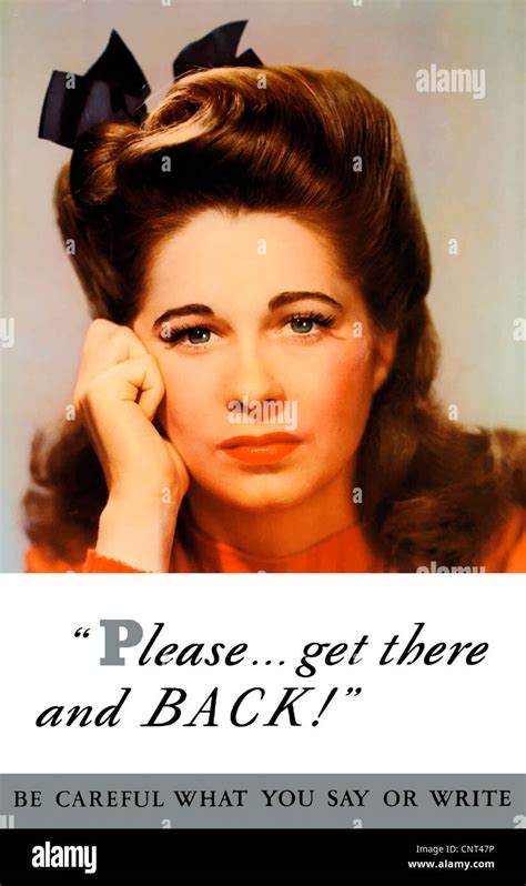 Vintage World War II poster features a war wife looking sad Stock Photo - Alamy