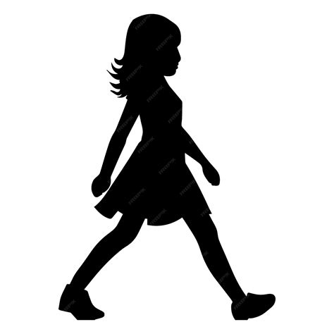 Premium Vector | A child walking vector silhouette