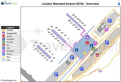 Stansted airport map - Map of Stansted airport (England)