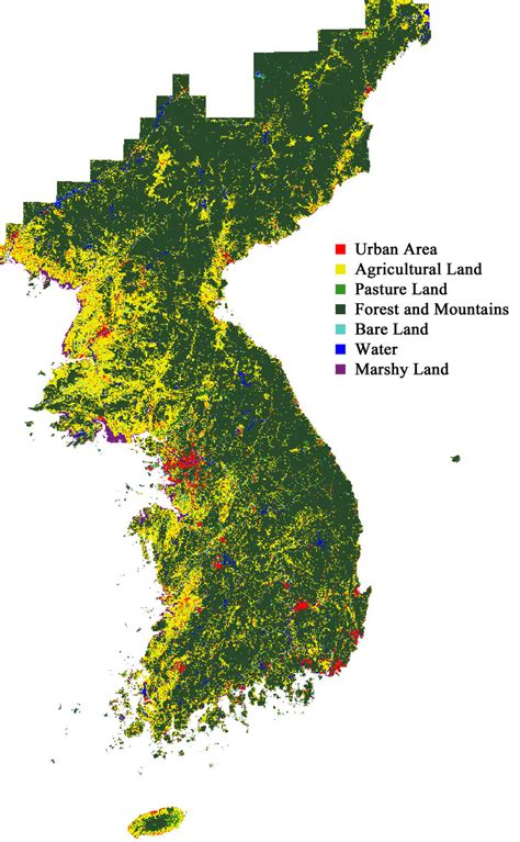 Land cover map from the Ministry of Environment, Korea [55]. | Download ...