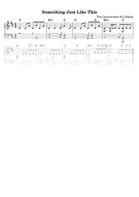 Something Just Like This - Easy Piano Sheet Music in PDF - La Touche Musicale