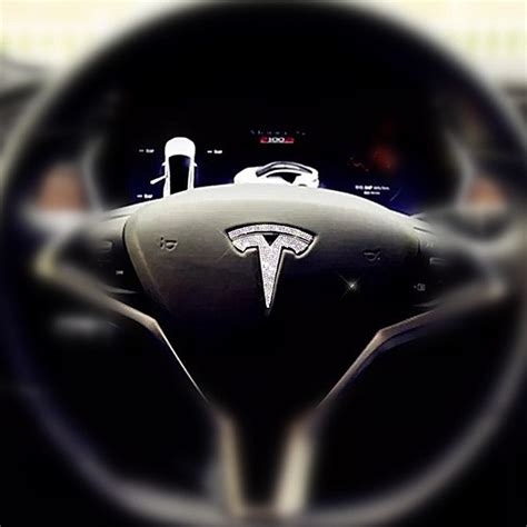 Bling Tesla Emblem for Steering Wheel LOGO Sticker Decal Model S X 3 Y – Carsoda