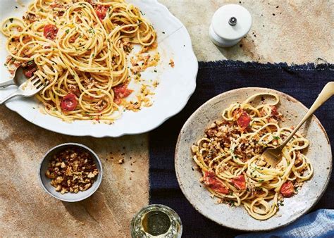 Chilli, tomato and crab linguine recipe