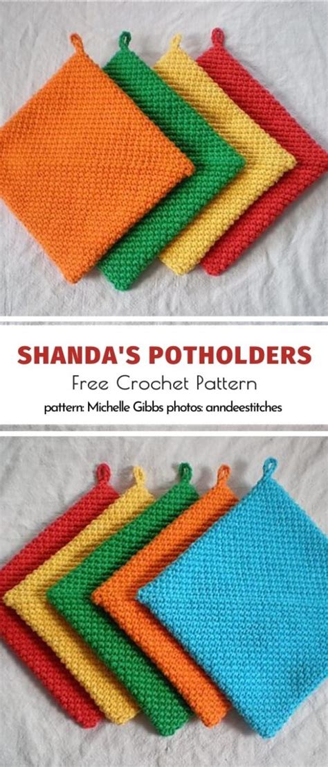 Easy Square Crochet Potholders - Your Crochet