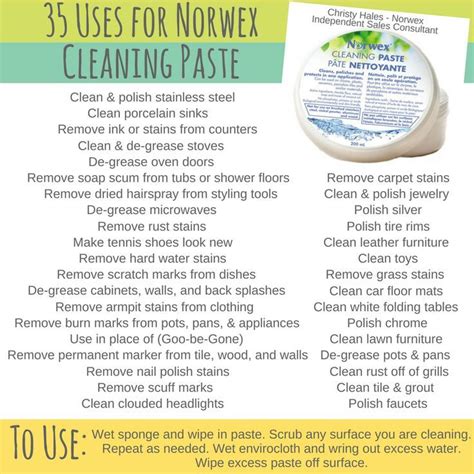 Norwex Cleaning Paste Uses - 35 Norwex Cleaning Paste Uses - How to use ...