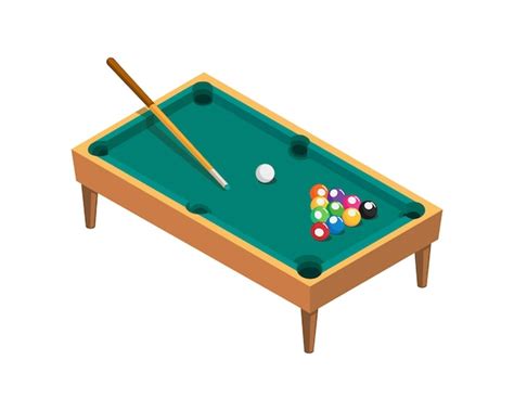 Premium Vector | Billiard table isometric object illustration vector