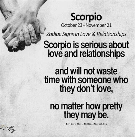 Scorpio is serious about love and relationships and will not waste time ...