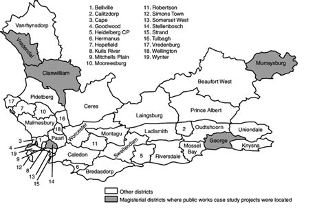 1 Western Cape province: Magisterial districts of the case studies ...