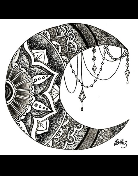 Moon Mandala Drawing Easy Doodle Mandala Art