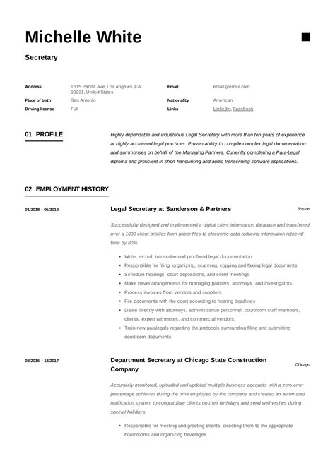 Secretary Resume & Writing Guide | +12 TEMPLATE SAMPLES | PDF