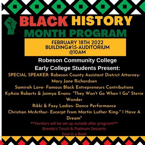 Black History Month Celebration to be Held Today | Robeson Community ...