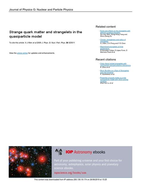 2009 - Strange Quark Matter and Strangelets in The - Quasiparticle ...