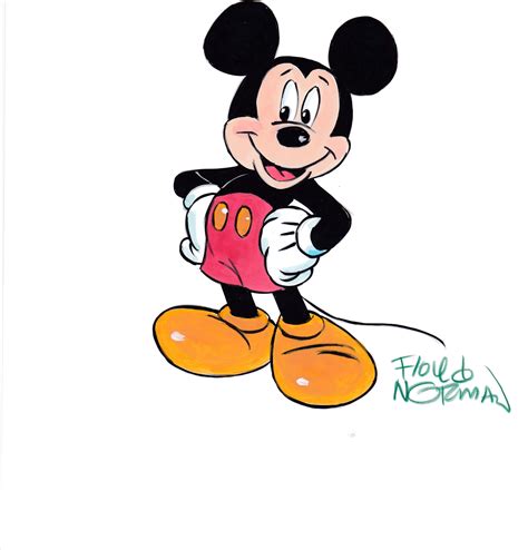 Floyd Norman Disney Artist hand drawn Mickey Mouse color sketch - Fanboy Expo Store