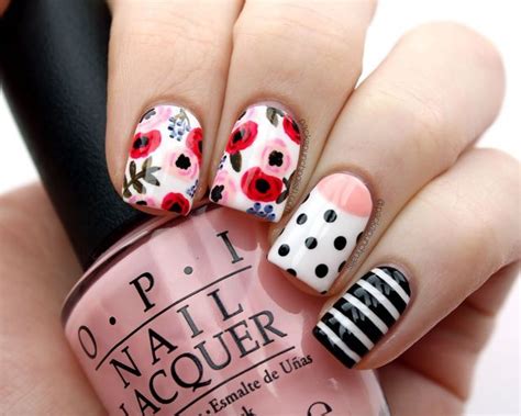 Floral Mix & Match Nail Art (PackAPunchPolish) | Mix match nails, Nail designs, Makeup nails designs