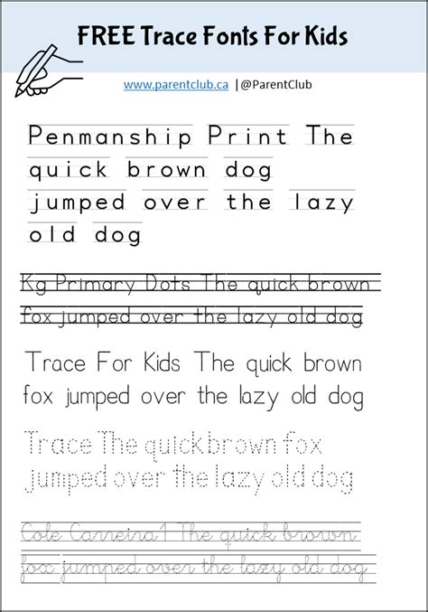 FREE Trace Fonts For Kids