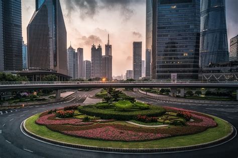 Premium Photo | Road in shanghai lujiazui financial center china