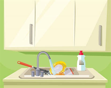 Washing Dishes Clip Art, Vector Images & Illustrations - iStock