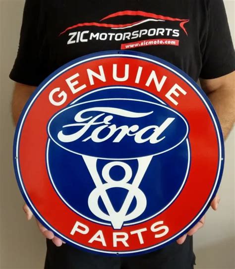 FORD GENUINE PARTS VINTAGE Red and Blue Round Metal Sign - Ford Licensed (Large) $74.95 - PicClick