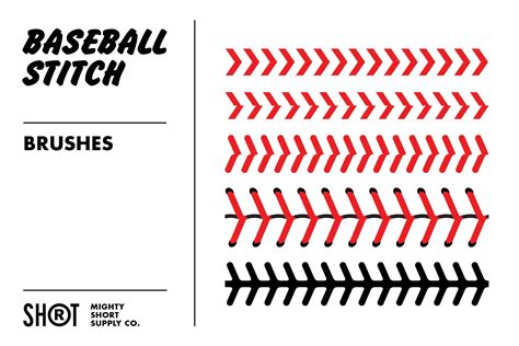 Baseball Stitch Pattern Brushes - Design Cuts