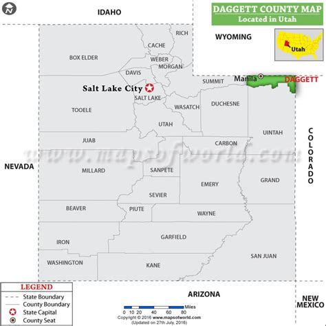 Daggett County Map, Utah