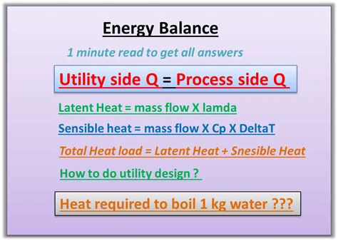 Energy Balance Equation And Heat Transfer Process