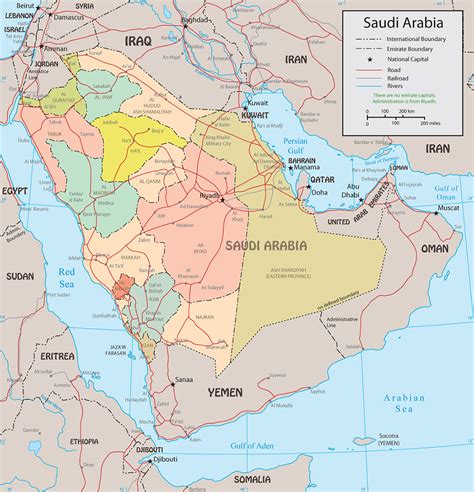 Saudi Arabia Political Map, Riyadh, Mecca, Medina