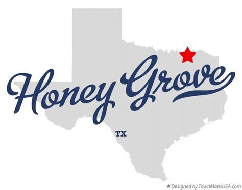 Map of Honey Grove, TX, Texas