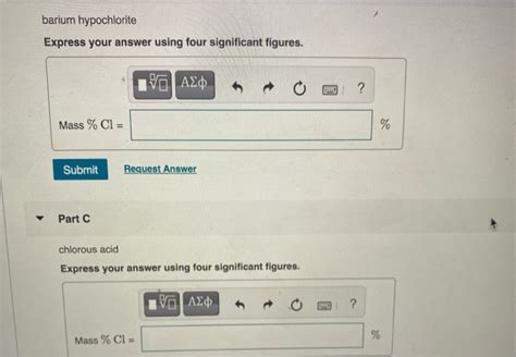 Solved barium hypochlorite Express your answer using four | Chegg.com