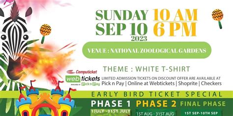 Pretoria Zoo Family fun day with colour - Computicket BoxOffice