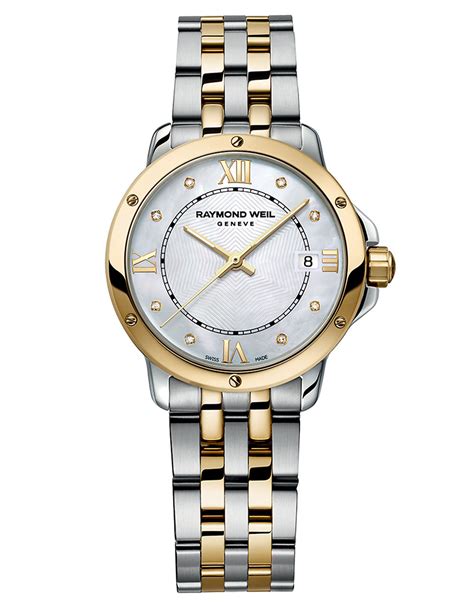 Raymond Weil Ladies Two-Tone Bracelet Watch With Diamond Markers in Silver (TWO TONE) | Lyst