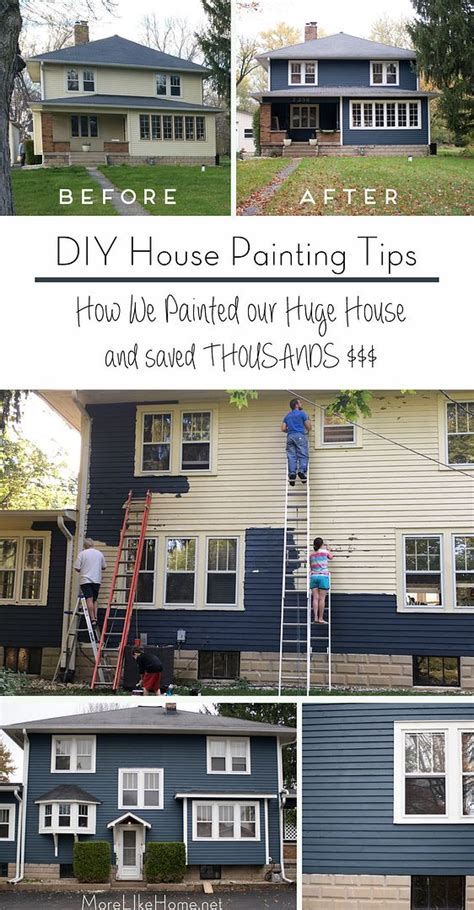 More Like Home: DIY House Painting Tips {how we painted our huge house and saved thousands}