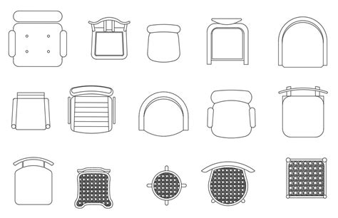 AutoCAD Chair Furniture Blocks Drawing - Cadbull