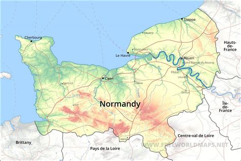 Map France Normandy - Best Map of Middle Earth